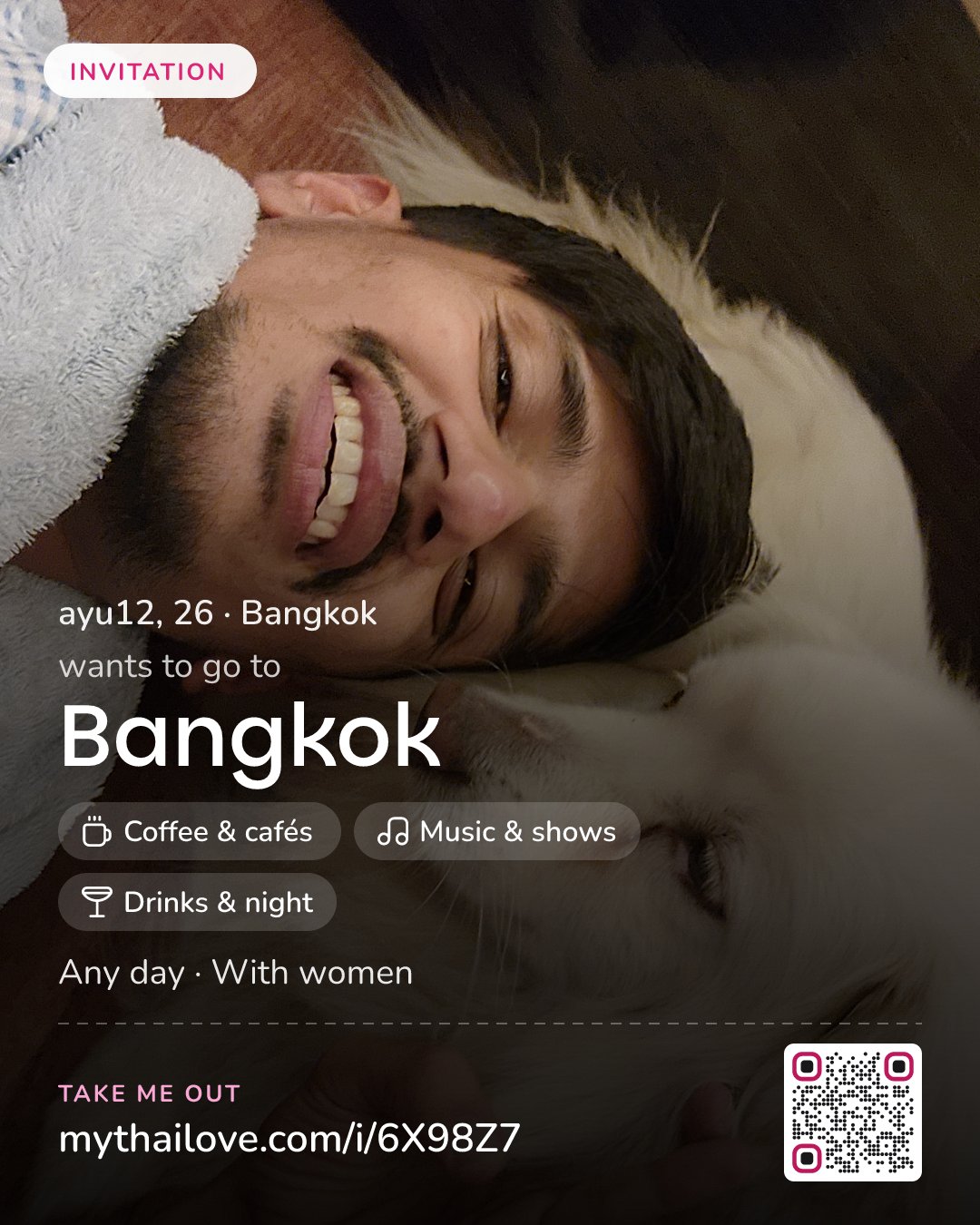 ayu12 wants to go to Bangkok: Coffee & cafés + Music & shows + Drinks & night. Any day. With women.