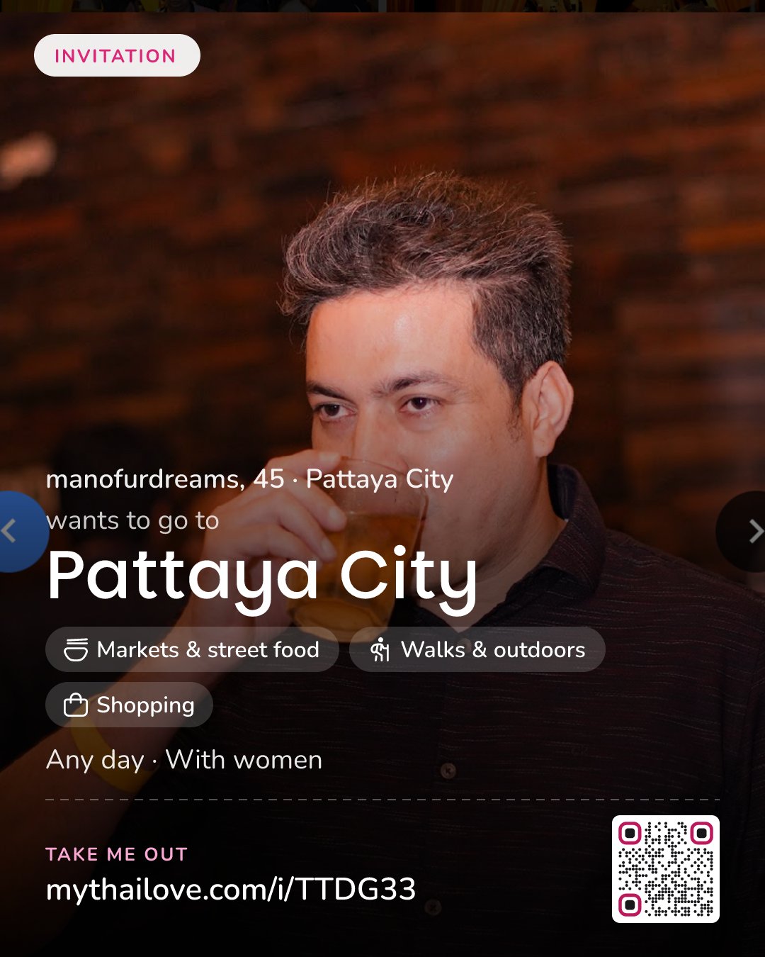 manofurdreams wants to go to Pattaya City: Markets & street food + Walks & outdoors + Shopping. Any day. With women.