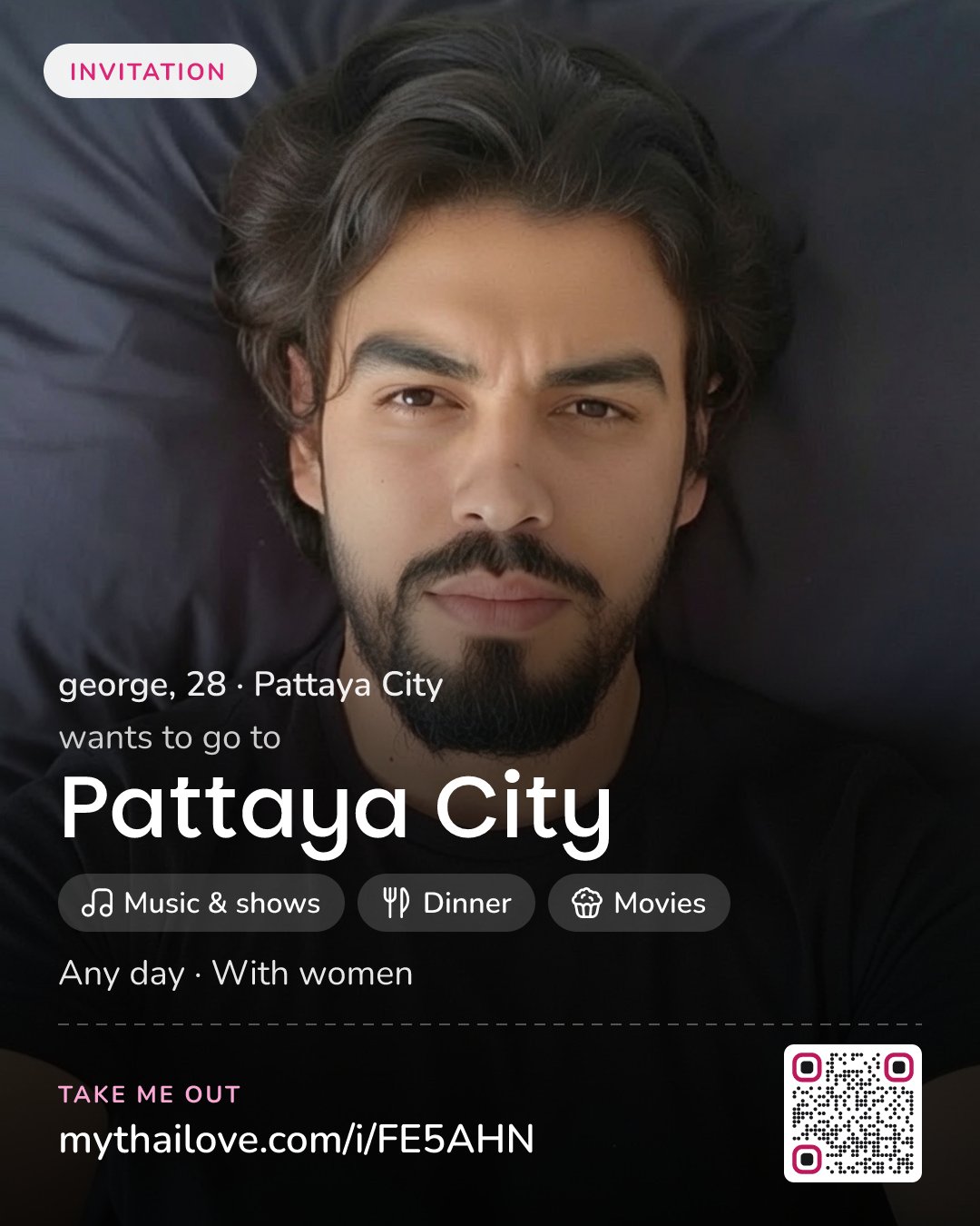 george wants to go to Pattaya City: Music & shows + Dinner + Movies. Any day. With women.